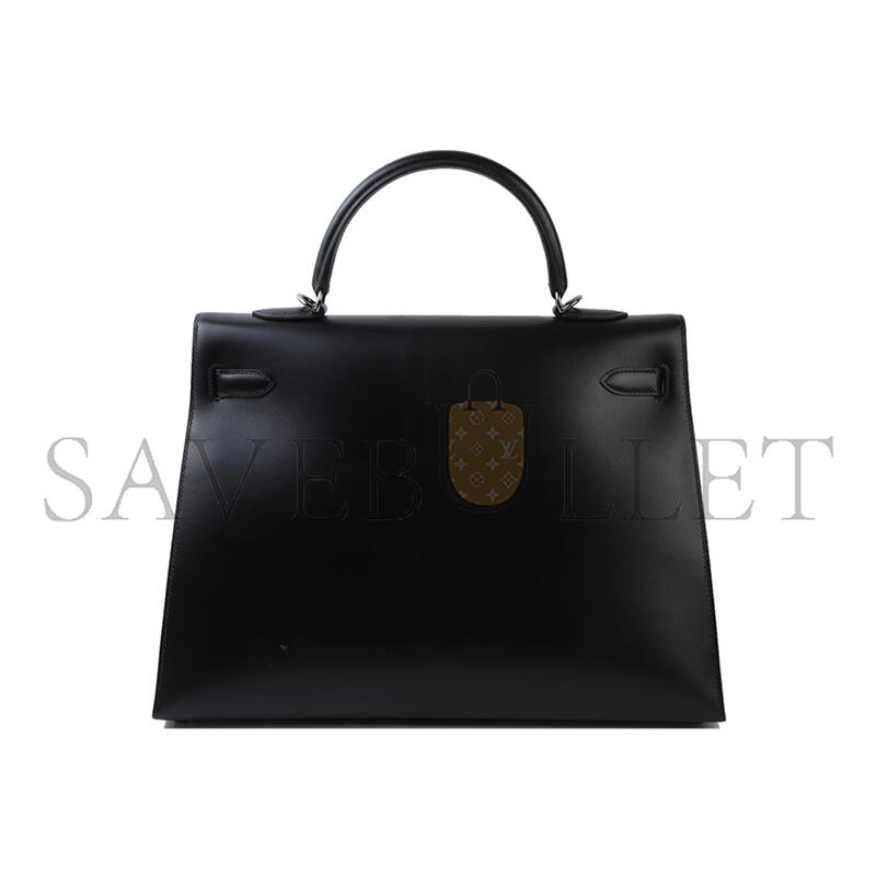 H**mes EDITION SO BLACK BOX KELLY 35 HANDBAG BLACK (35*25*12cm)